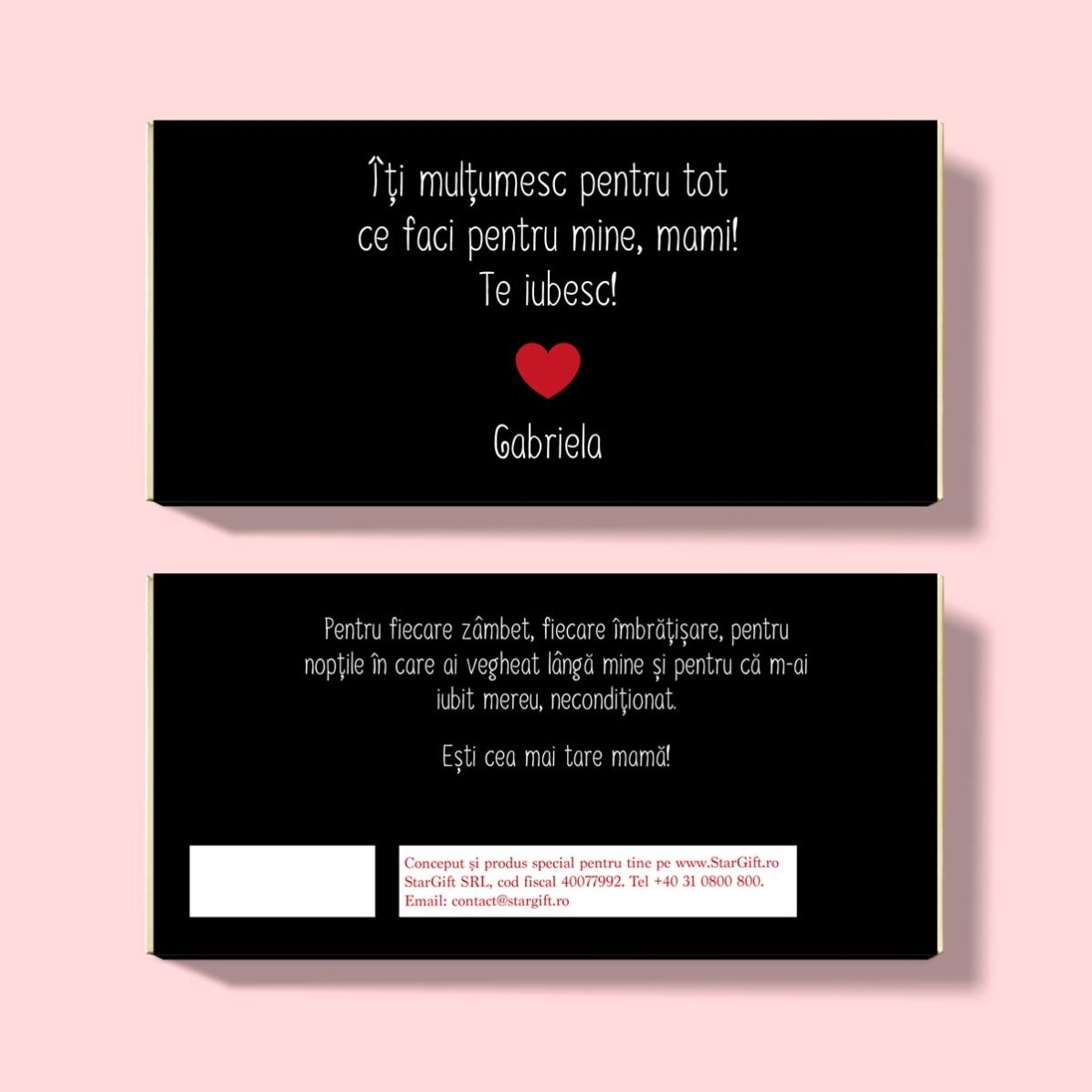 Čokoláda s vlastním textem – Heart