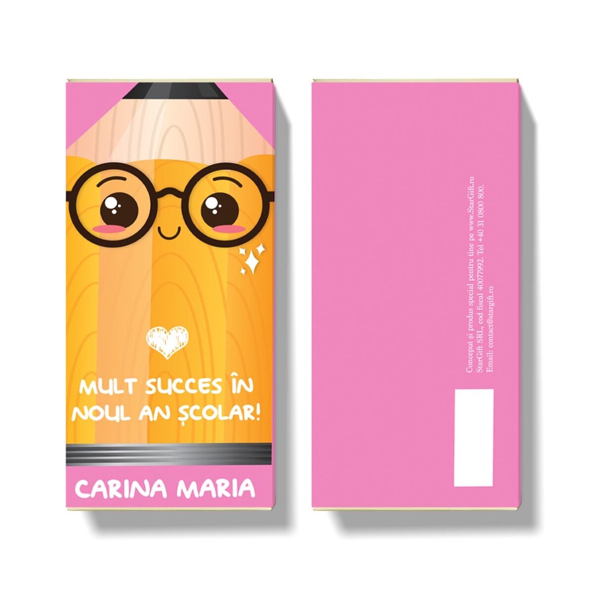 Personalised chocolate with text - Good luck