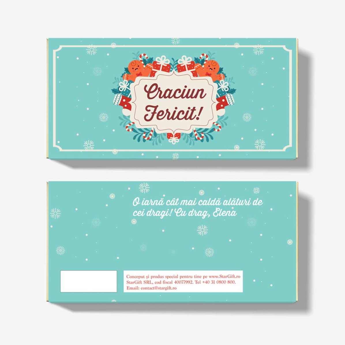 Čokoláda s vlastním textem k Vánocům – Gingerbread