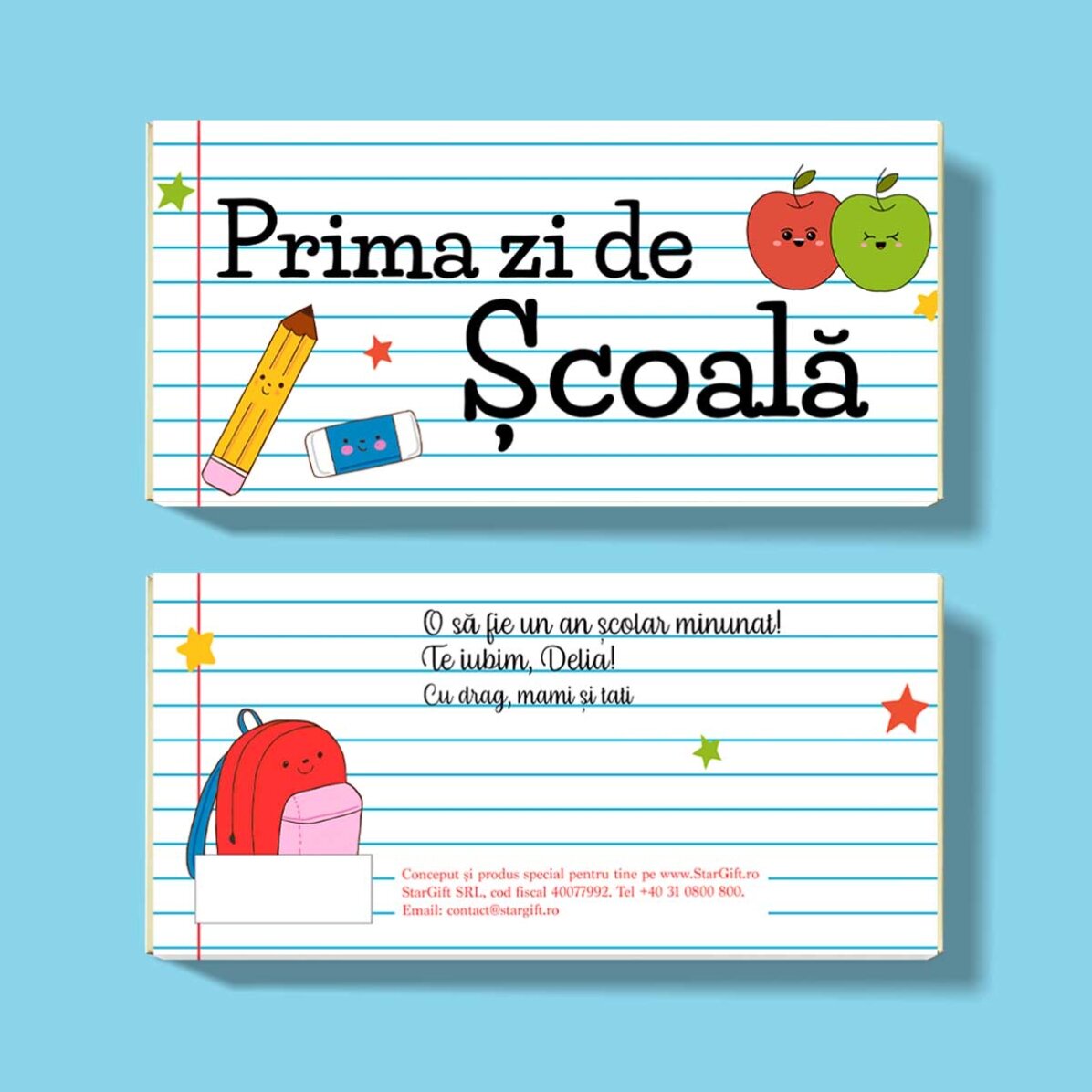 Čokoláda s vlastním nápisem – První školní den