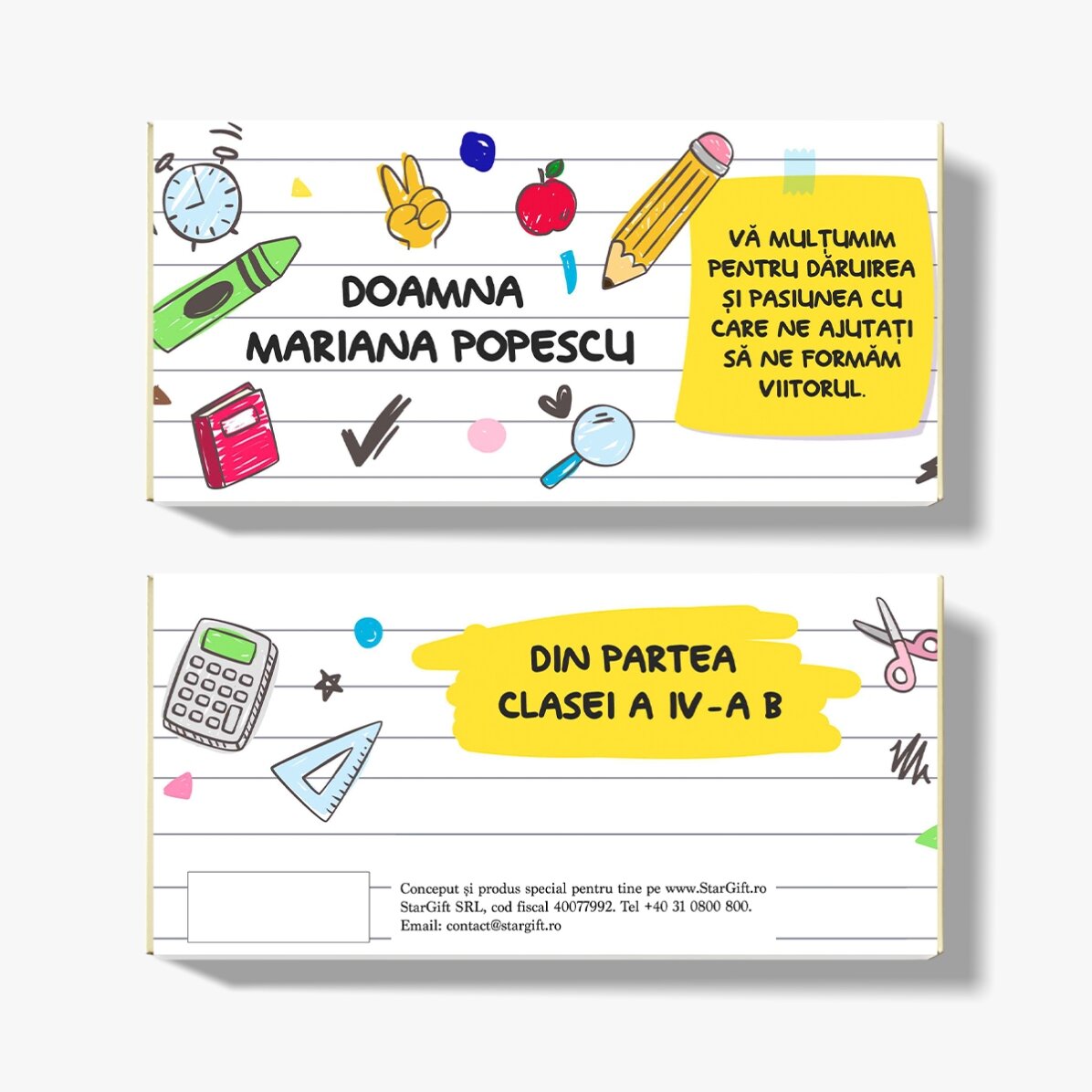 Čokoláda s vlastním textem – Škola
