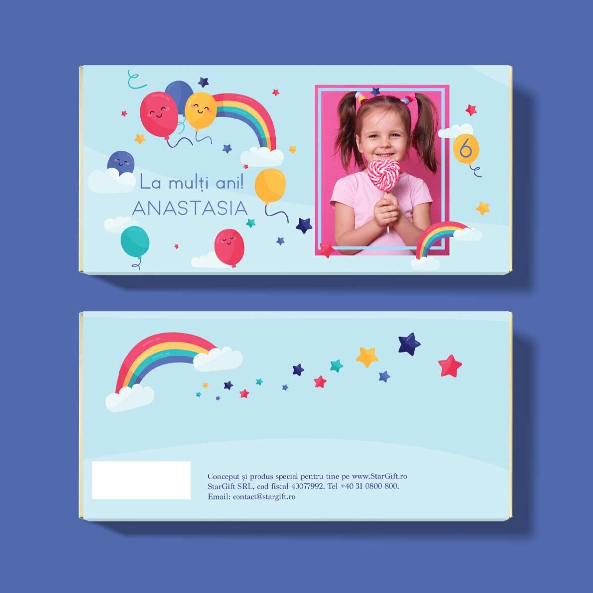 Čokoláda s vlastním textem a fotkou – Happy Birthday, Kids!