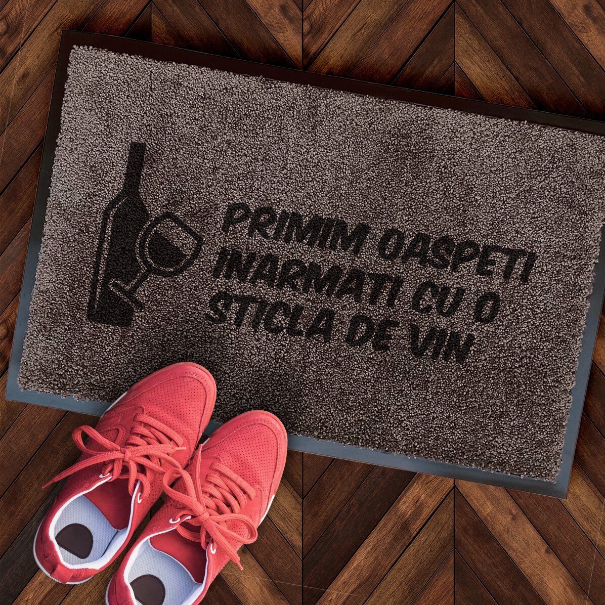 Vlastní interiérový vstupní koberec – vínová barva
