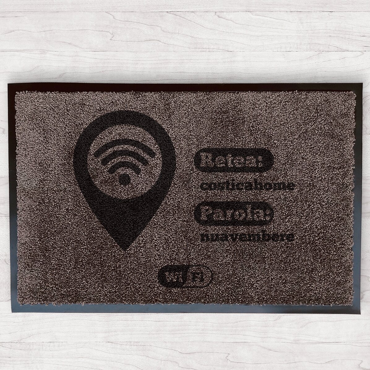 Vlastní vstupní rohož do interiéru – Wi-Fi zóna