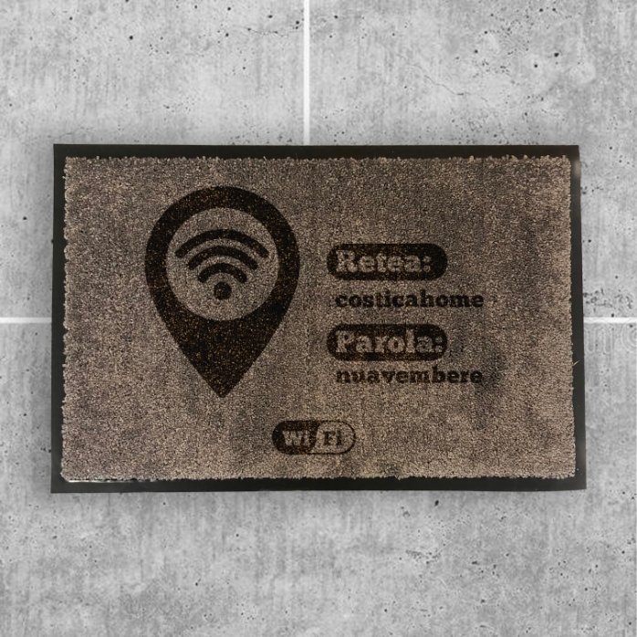 Vlastní vstupní rohož do interiéru – Wi-Fi zóna