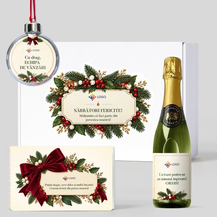 Dárková krabička – Christmas time s produkty s vlastním logem a vzkazem