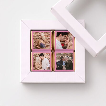 Dárková krabička se 4 mini čokoládkami s vlastními fotografiemi