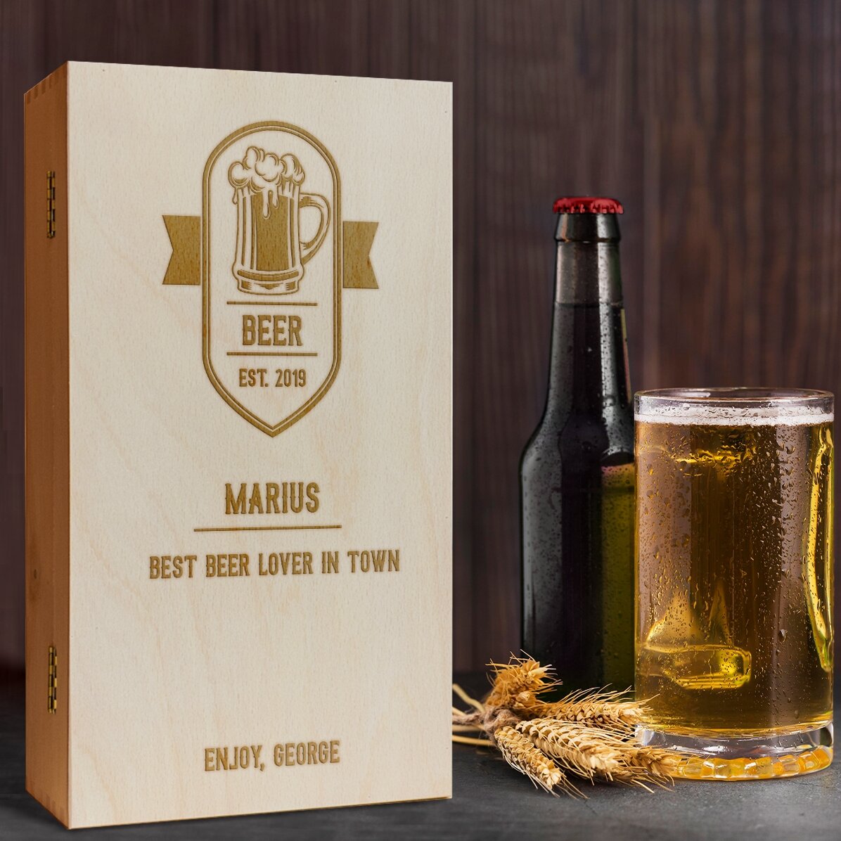 Personalizovaná krabička na pivo pro tři láhve – Best Beer Drinker