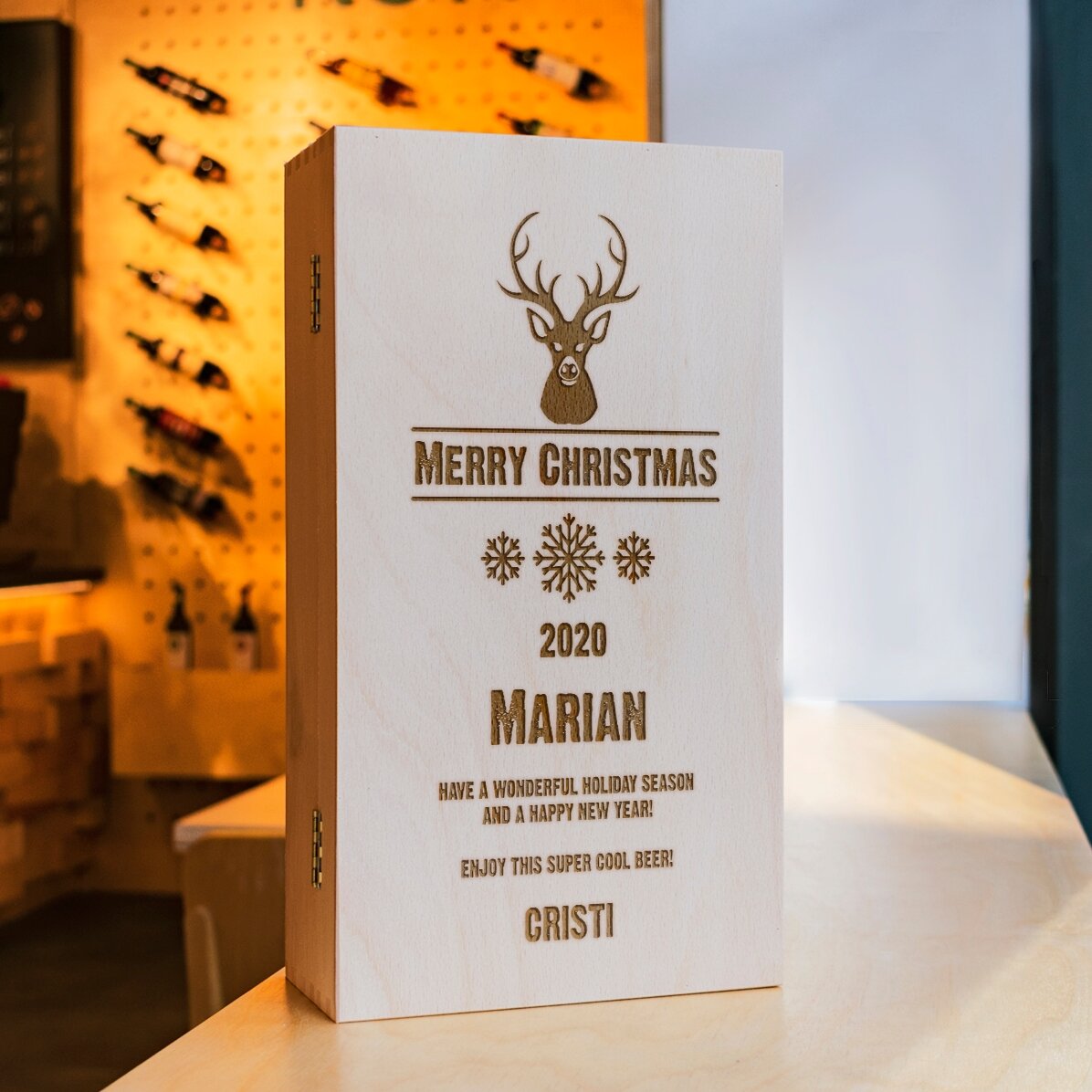 Personalised beer box for three bottles - Ren