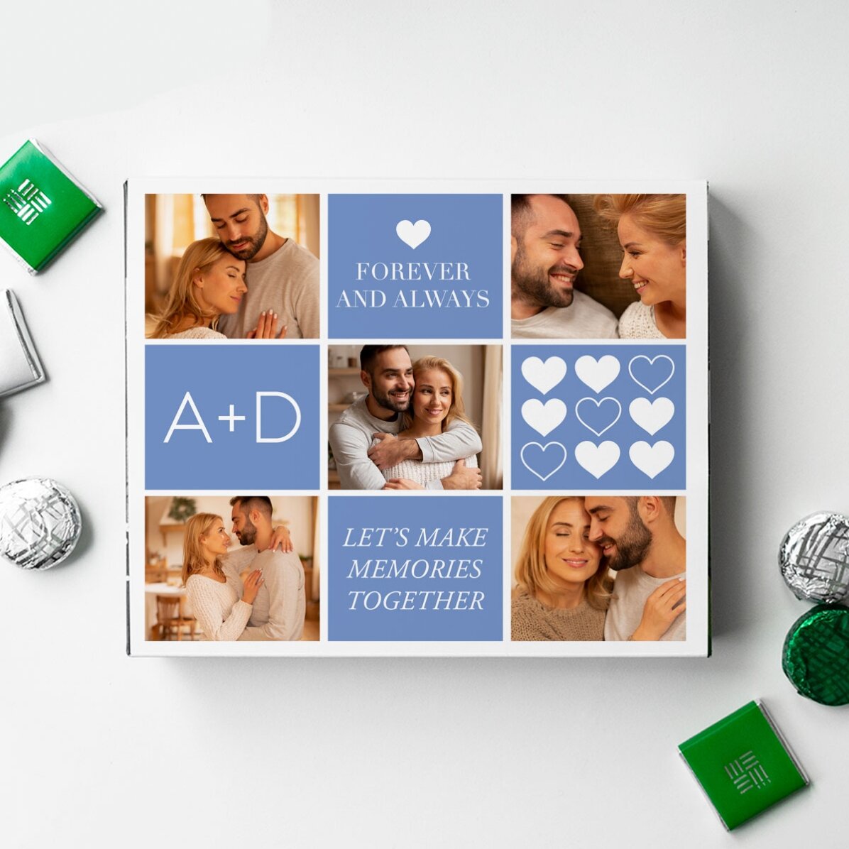 Personalizovaná krabička bonbónů s 5 fotografiemi a vzkazem – Love