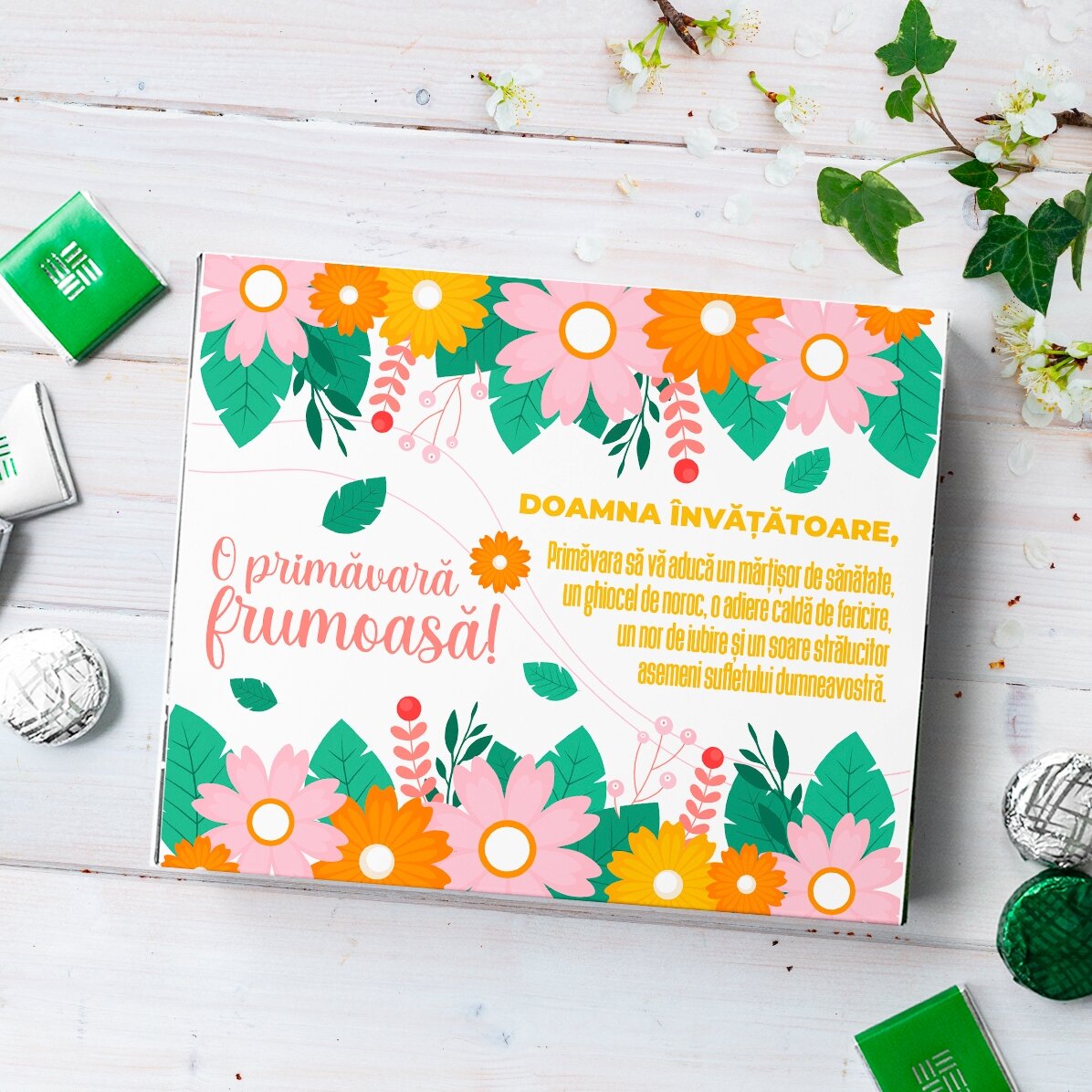 Krabička bonbónů s vlastním textem – Kvetoucí jaro