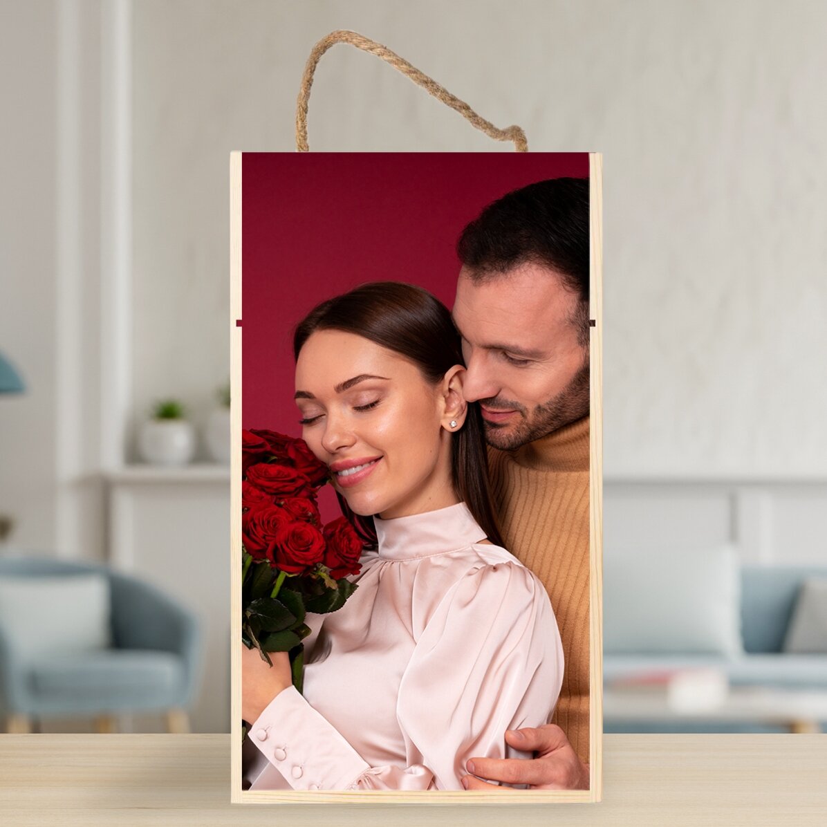 Krabička na víno pro 2 láhve s vlastní fotografií