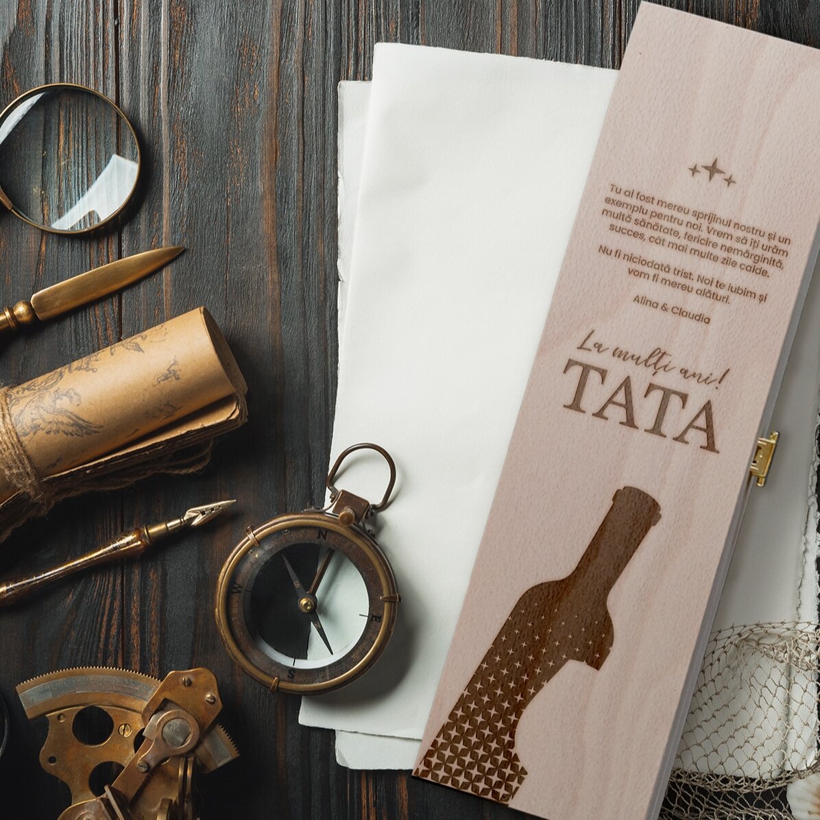 Personalizovaná krabička na víno s vzkazem – TATA