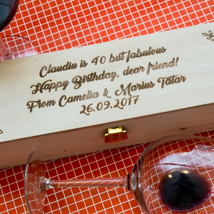 Personalizovaná krabička na víno s vzkazem