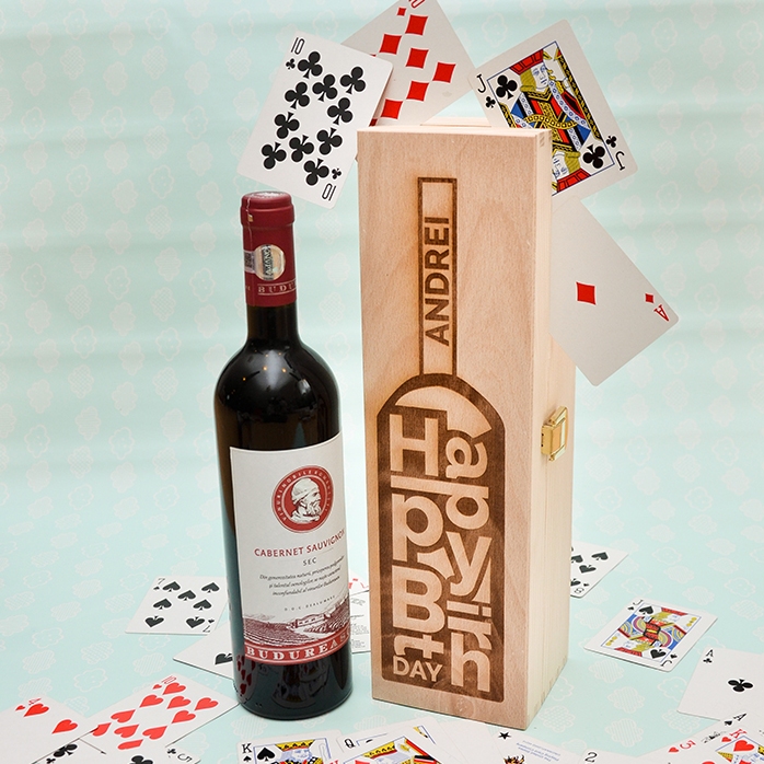 Personalizovaná krabička na víno – láhev „Happy Birthday“