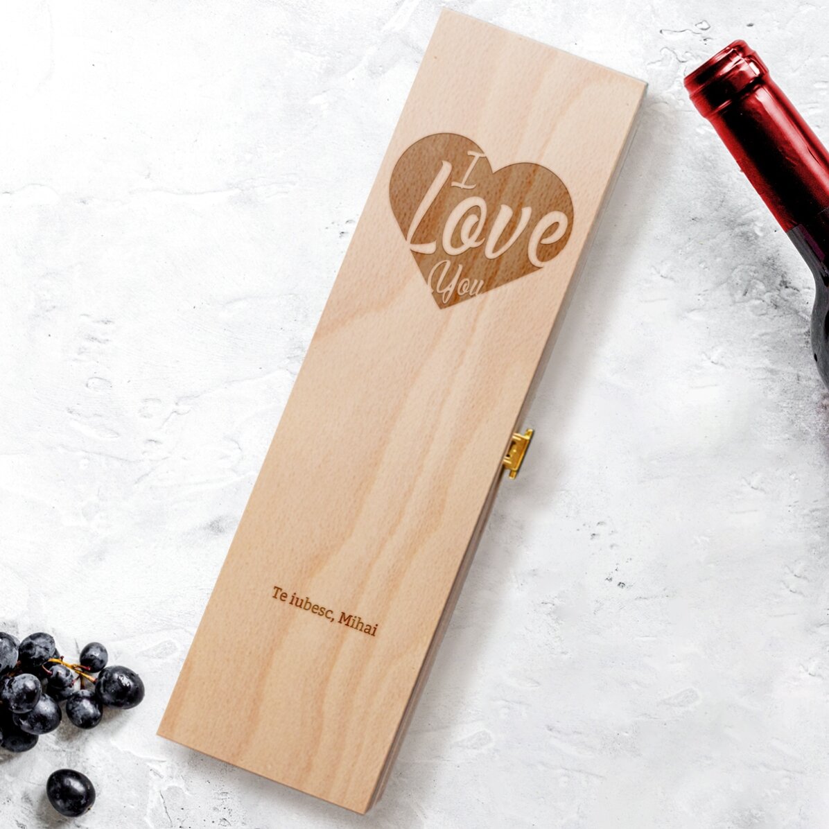 Personalizovaná krabička na víno – I Love you