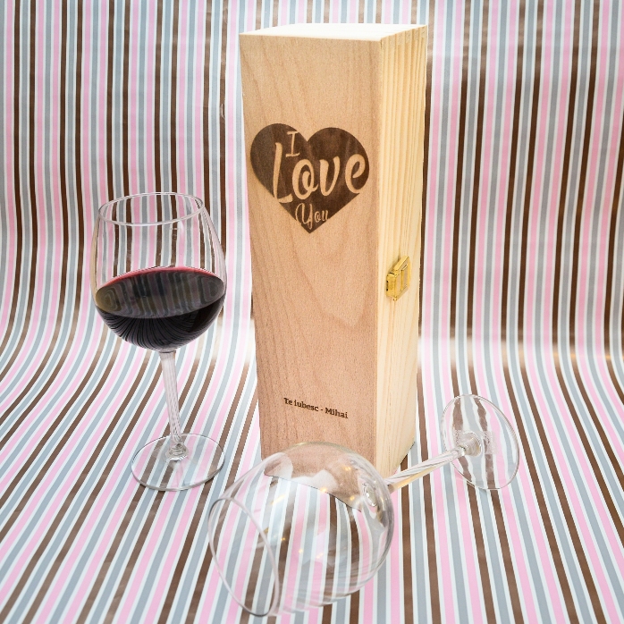 Personalizovaná krabička na víno – I Love you