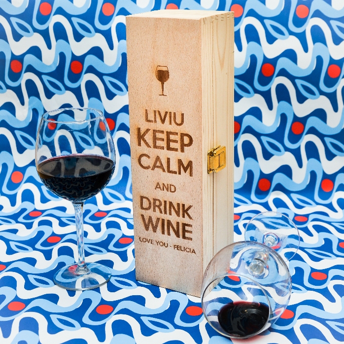 Personalizovaná krabička na víno – Keep calm