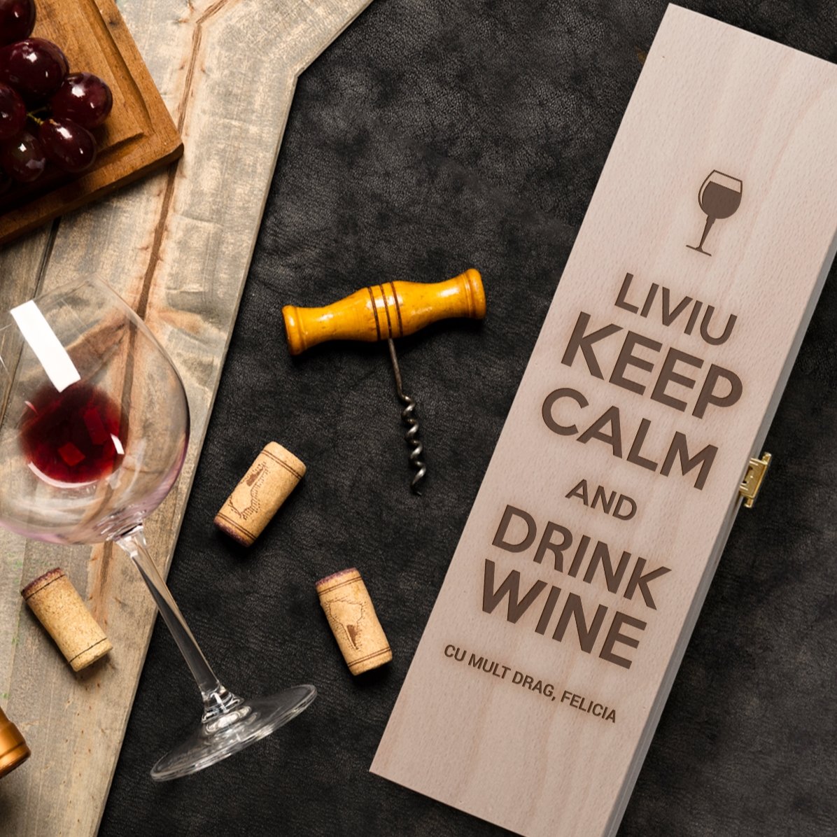 Personalizovaná krabička na víno – Keep calm