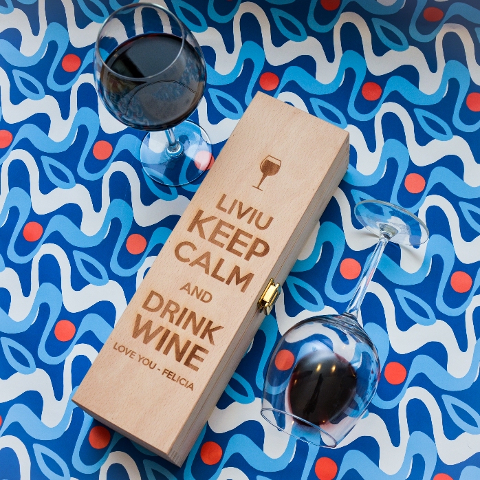 Personalizovaná krabička na víno – Keep calm