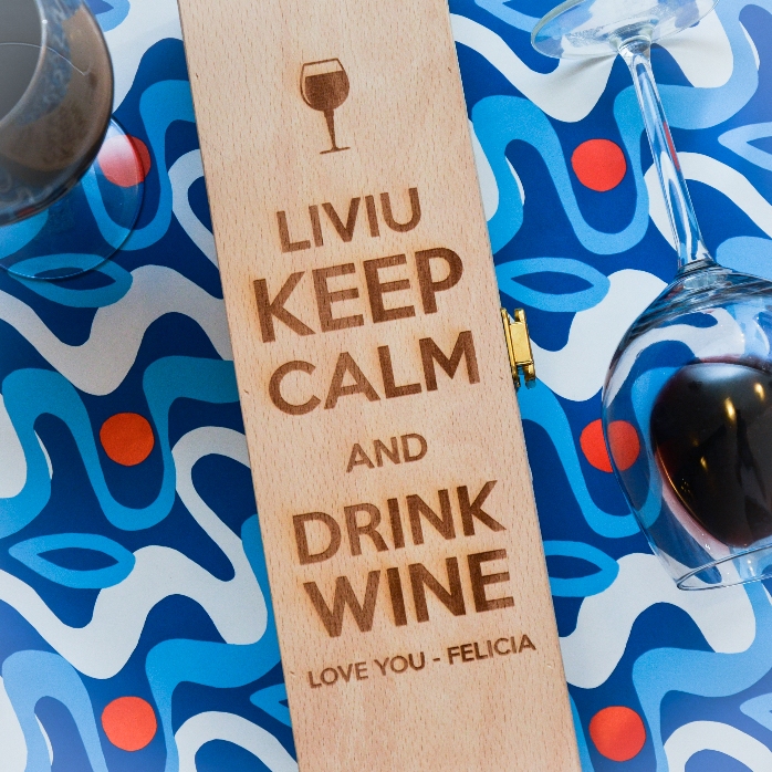 Personalizovaná krabička na víno – Keep calm