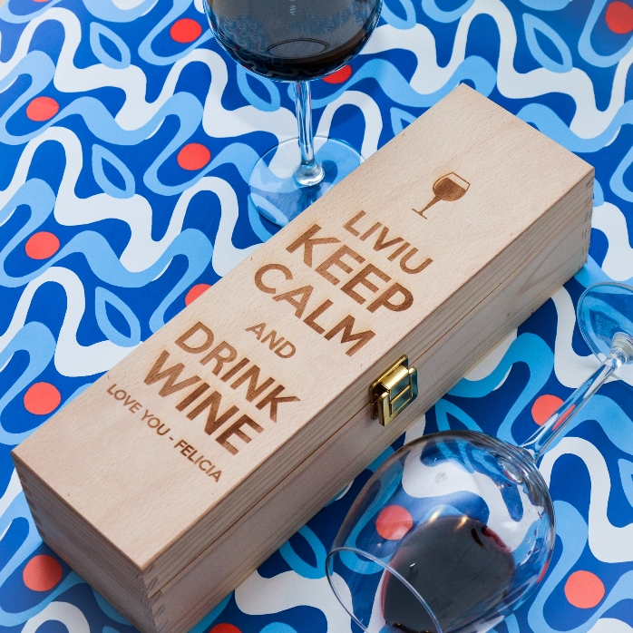 Personalizovaná krabička na víno – Keep calm