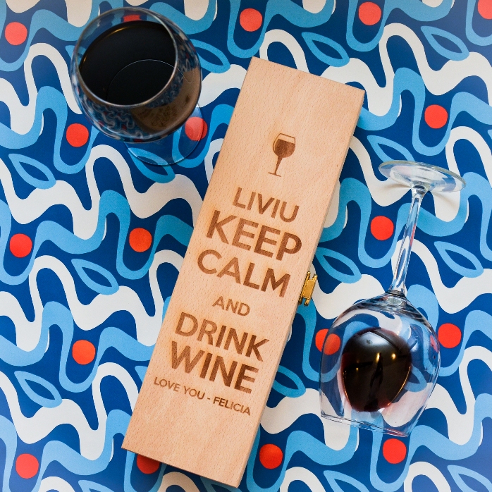 Personalizovaná krabička na víno – Keep calm