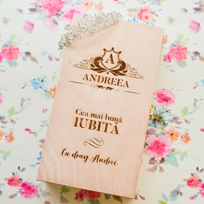 Personalizovaná krabička na víno pro dvě láhve – model „vintage“ s jménem