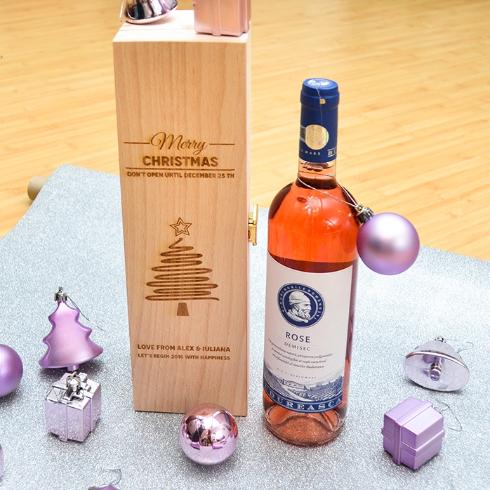 Personalizovaná krabička na víno – Star Christmas Tree