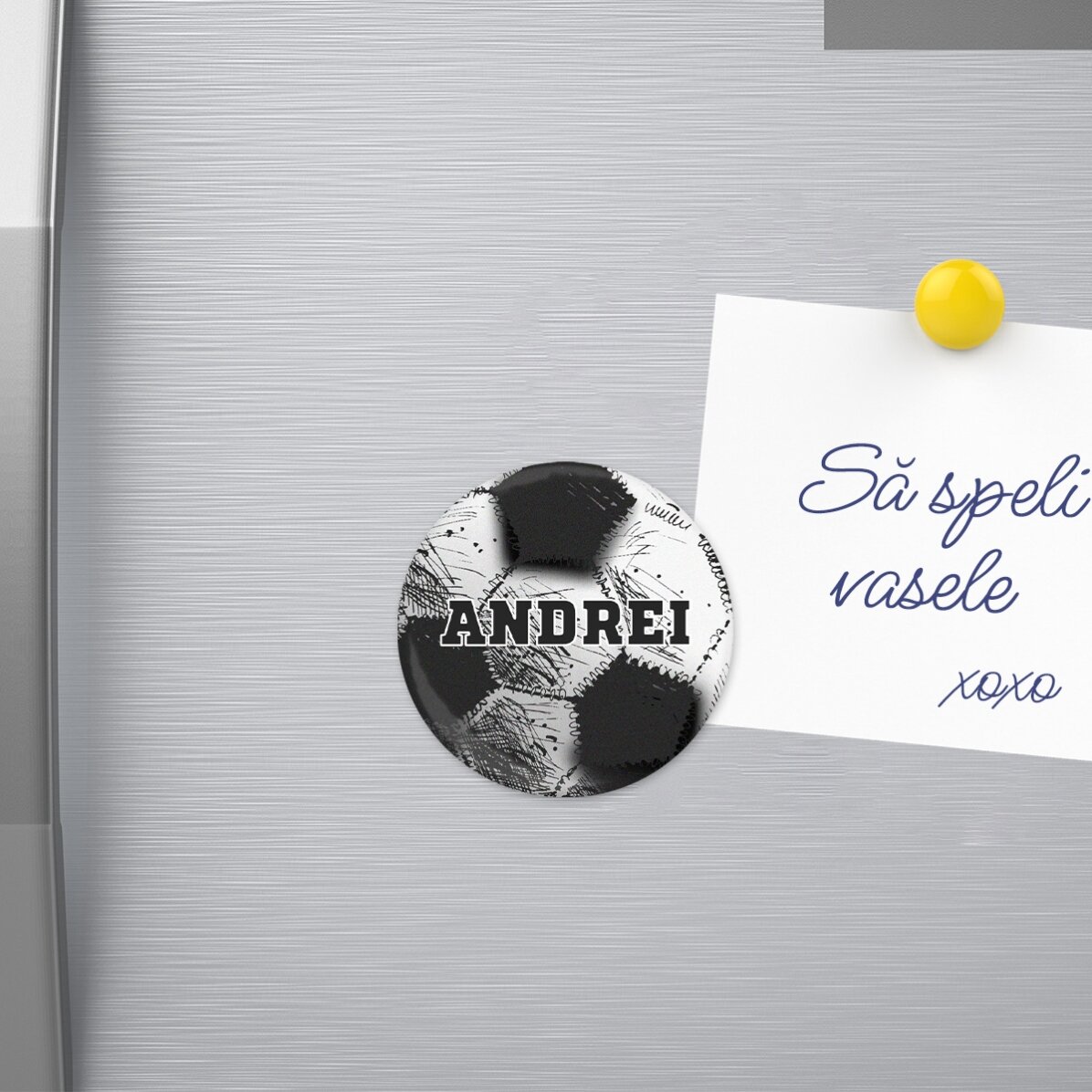 Láhevotah s magnetem s vlastním nápisem – Fotbalový míč