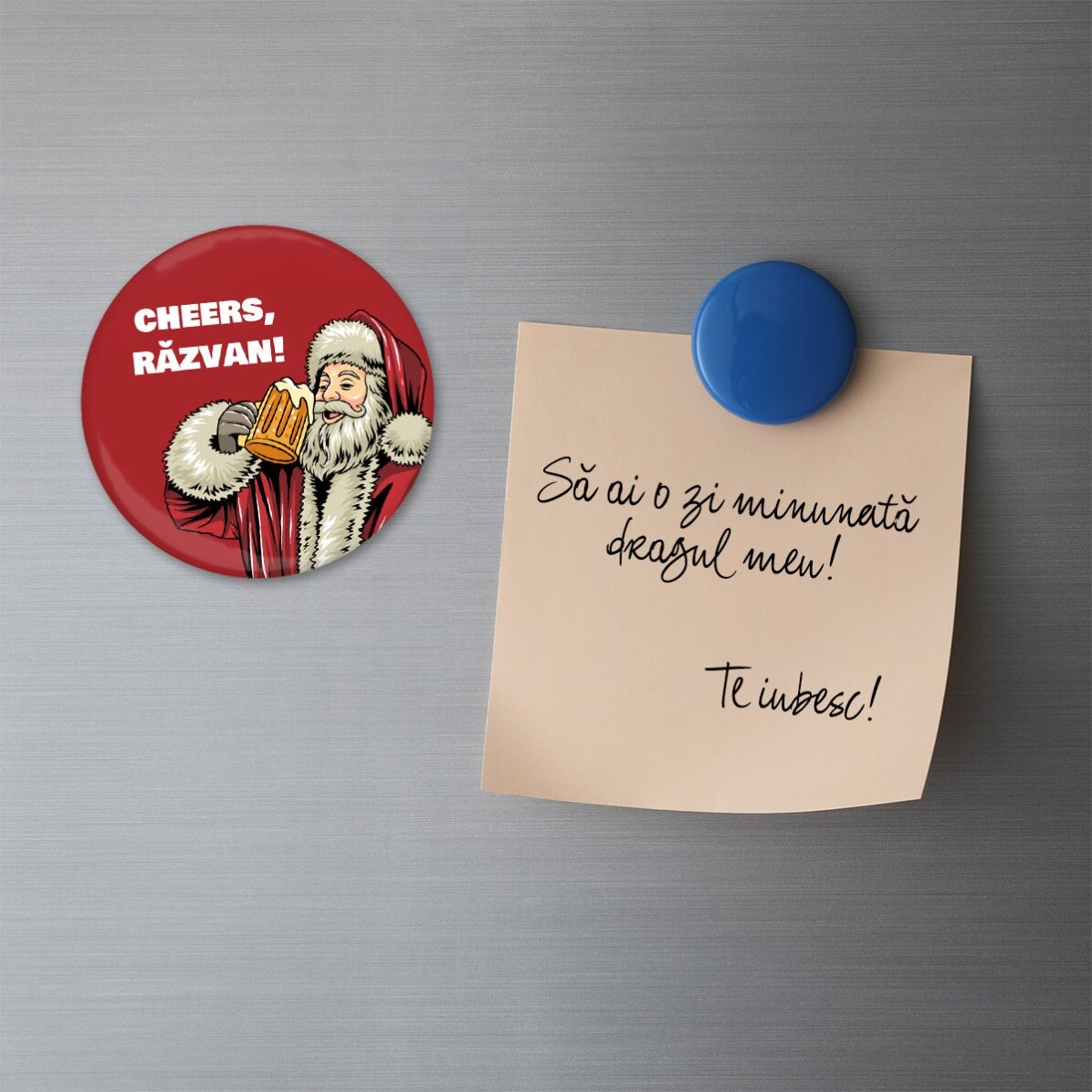 Láhevový otvírák s magnetem, personalizovaný textem – Santa Claus