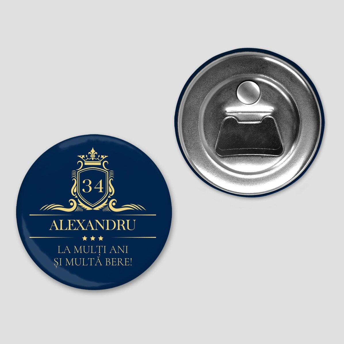 Láhevový otvírák s magnetem, personalizovaný textem – Premium