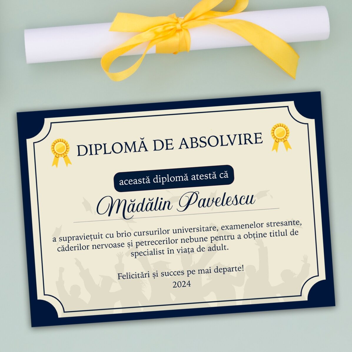 Osobní diplom s textem – Dospělý život