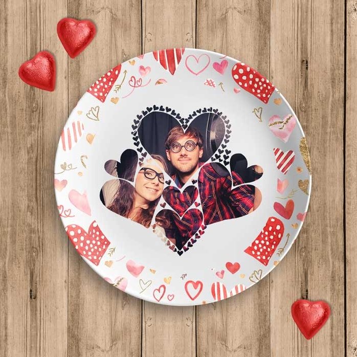 Osobní talíř s fotografií – Hearts