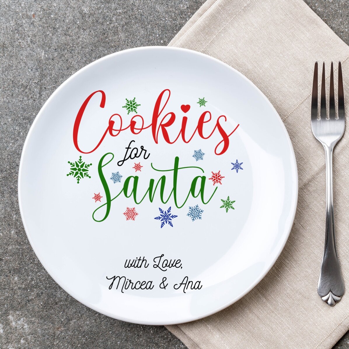 Talíř s vlastním textem – Cookies for Santa