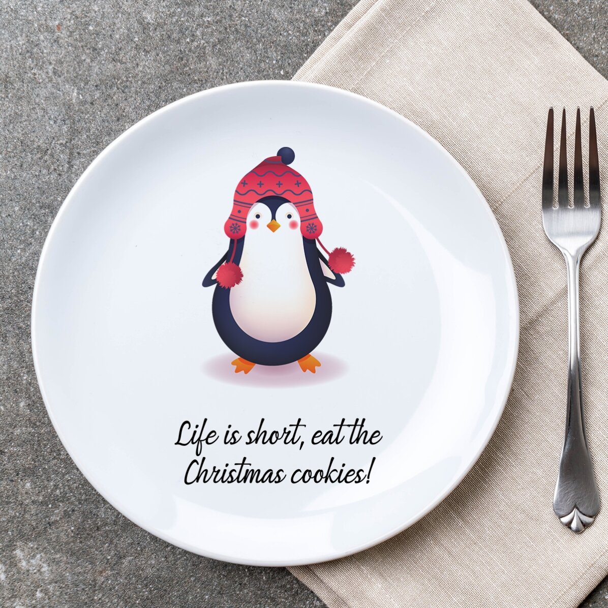 Talíř s vlastním textem – Penguin