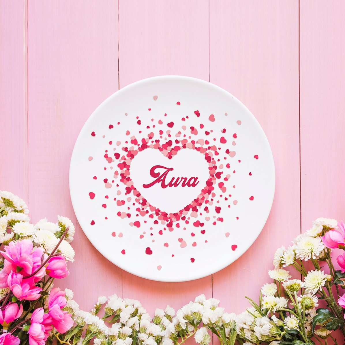 Talíř s vlastním textem – Sparkle of hearts