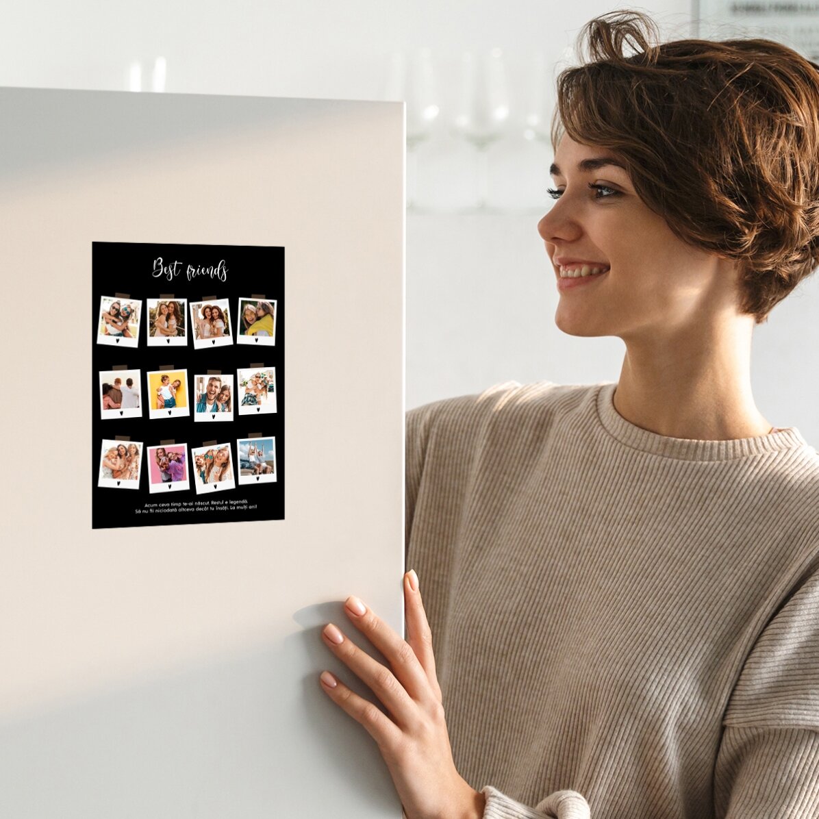 Personalizované magnetické přání s 12 fotografiemi a textem – Polaroid