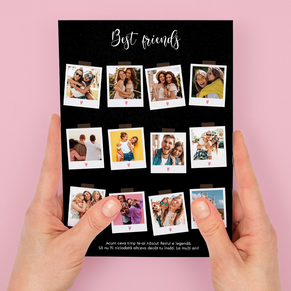 Personalizované magnetické přání s 12 fotografiemi a textem – Polaroid