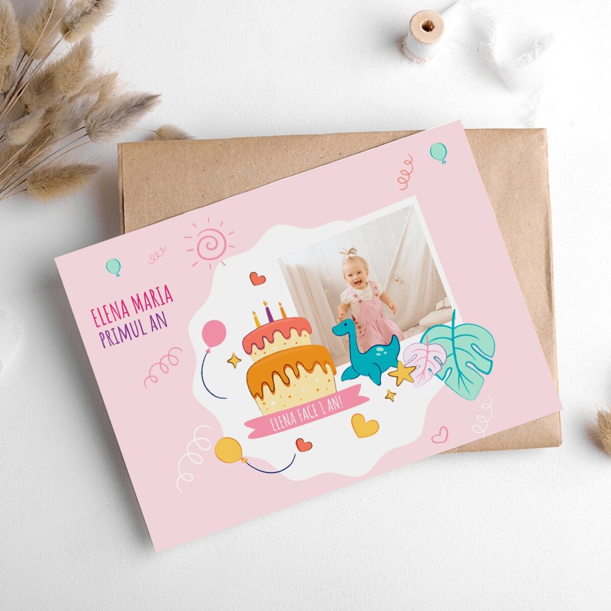 Personalizované magnetické přání s fotografií k narozeninám vašeho dítěte