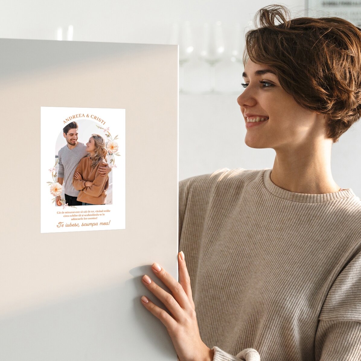 Personalizované magnetické přání s fotografií a textem – Vzkaz pro přítele/přítelkyni