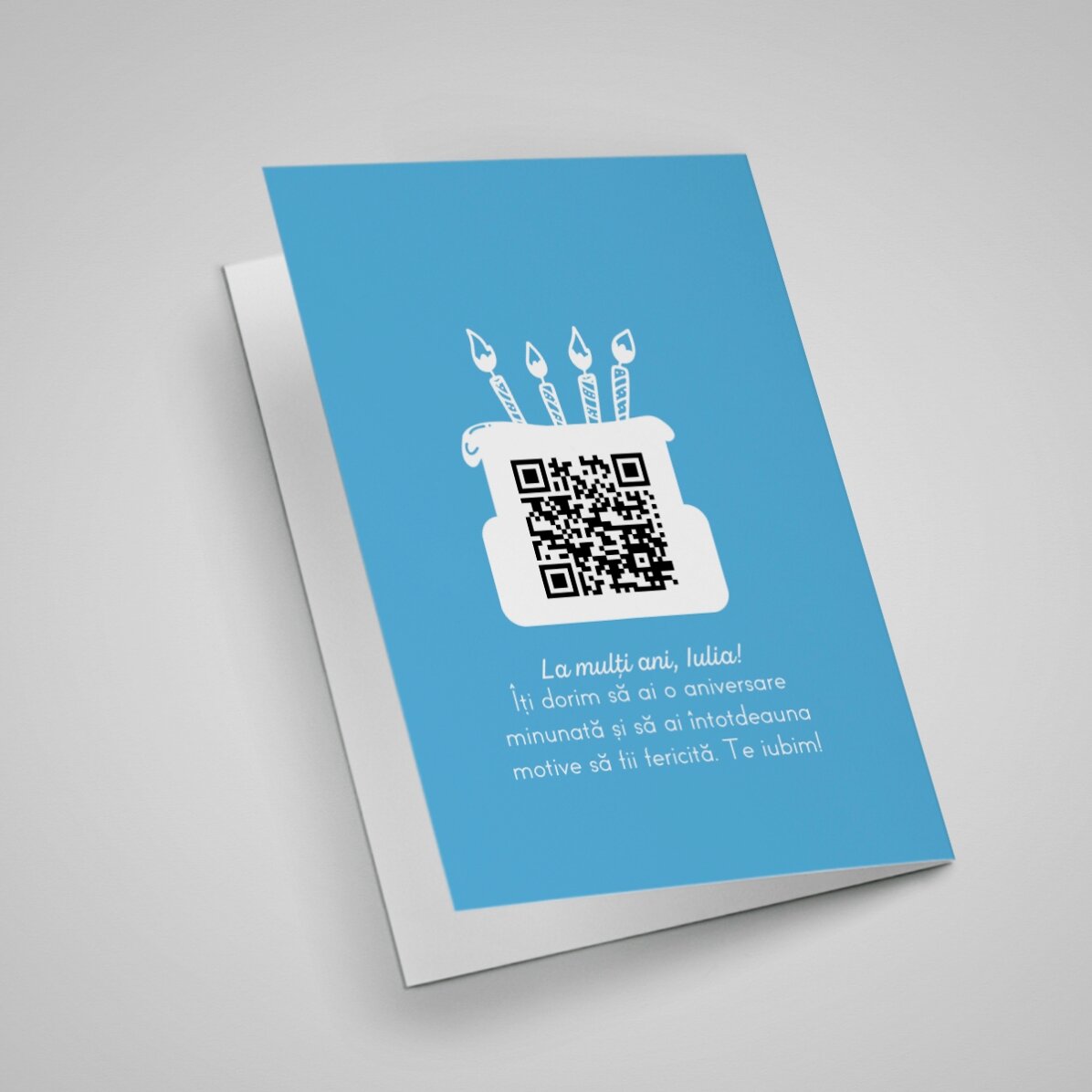 Personalizované přání s fotografií, textem a QR kódem – Všechno nejlepší k narozeninám