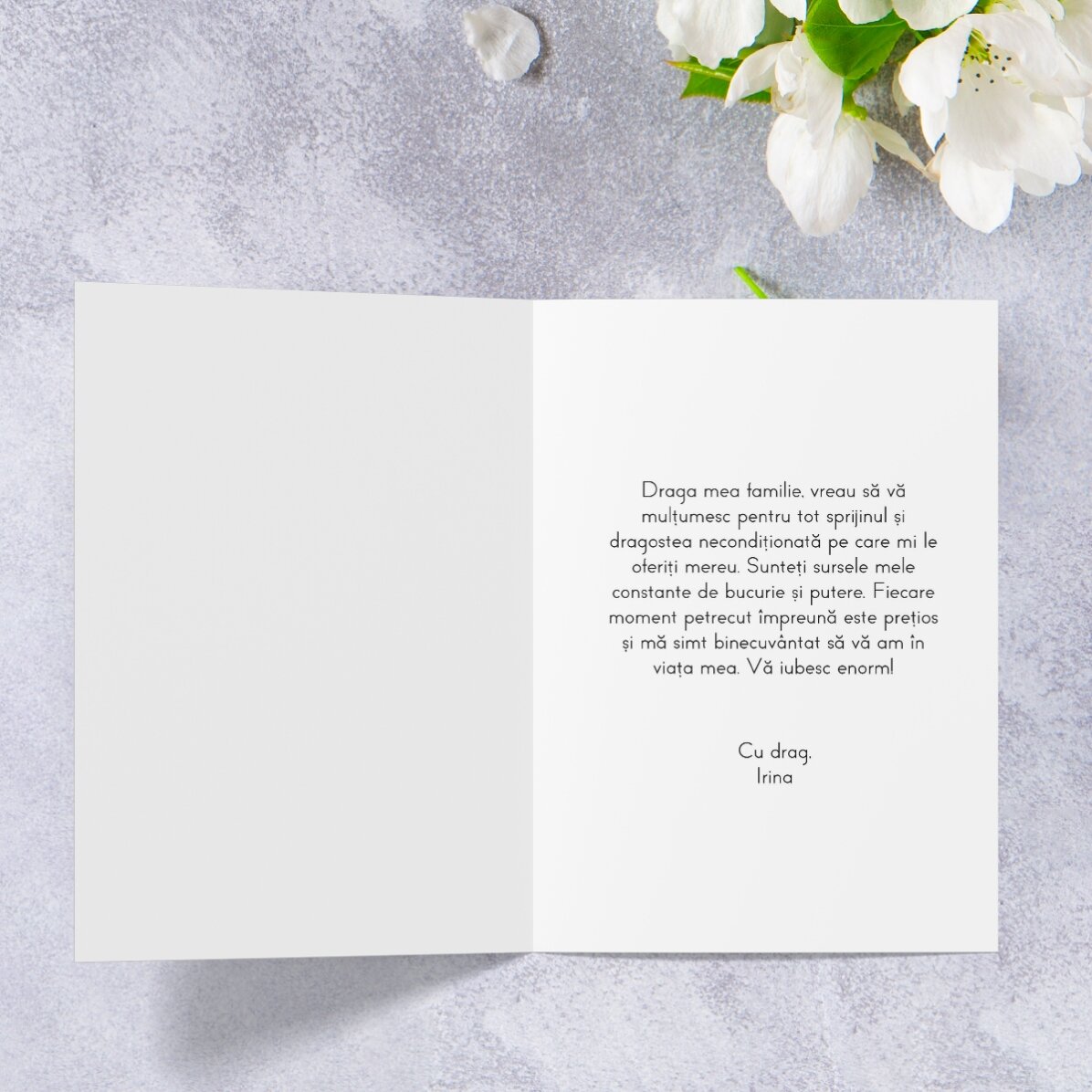 Personalised card with 4 family photos and text - Our year in pictures