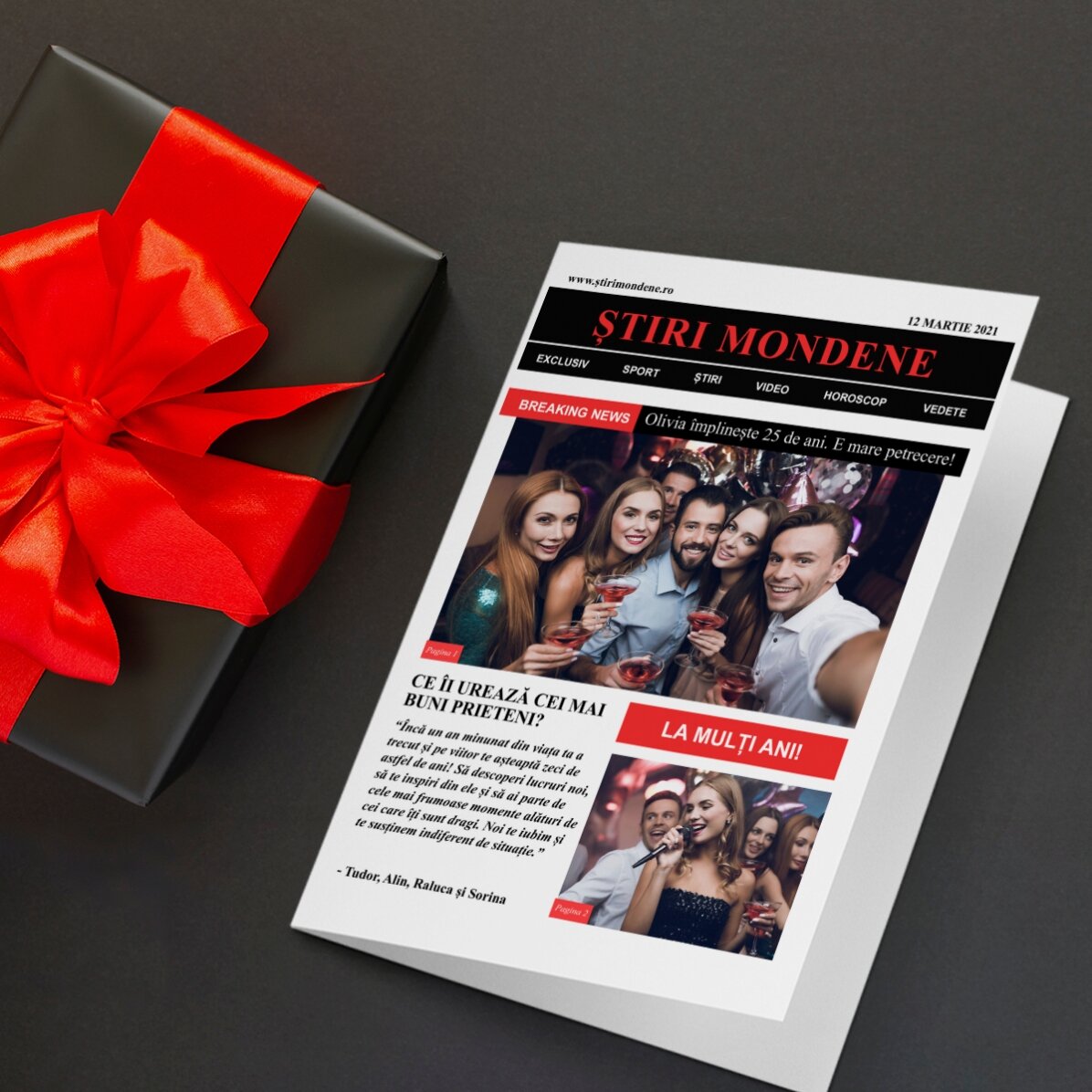 Personalizované přání s fotografiemi a textem – Breaking News