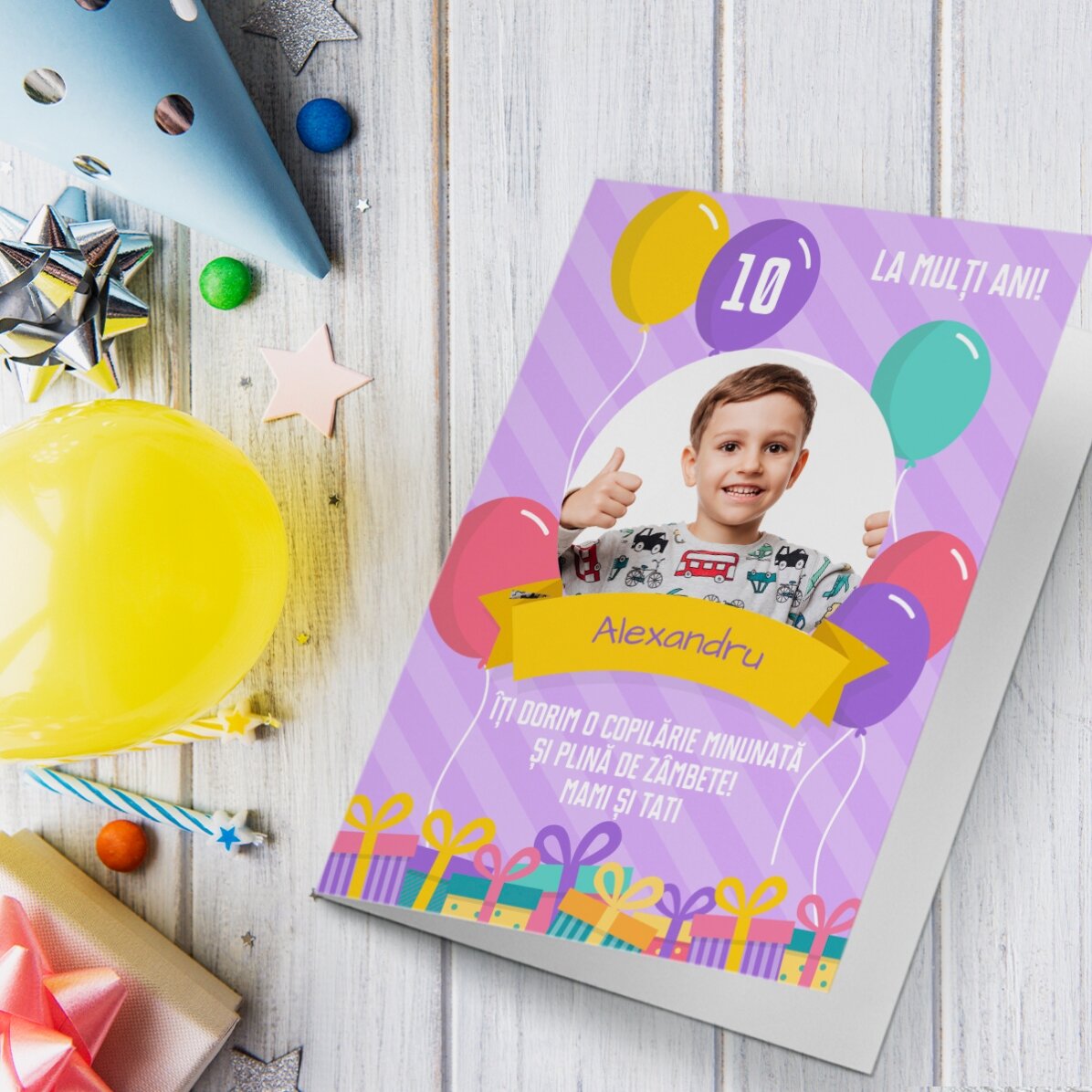 Personalizované přání s fotografiemi a textem – Všechno nejlepší k narozeninám, děti!