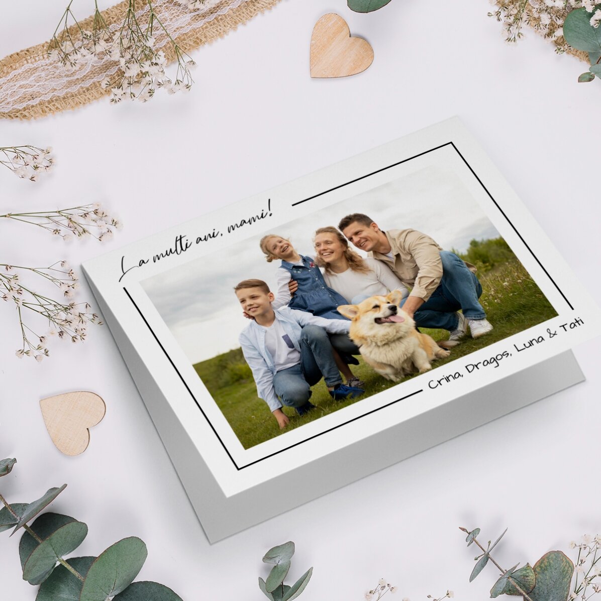 Personalizované přání s fotografií na šířku a textem