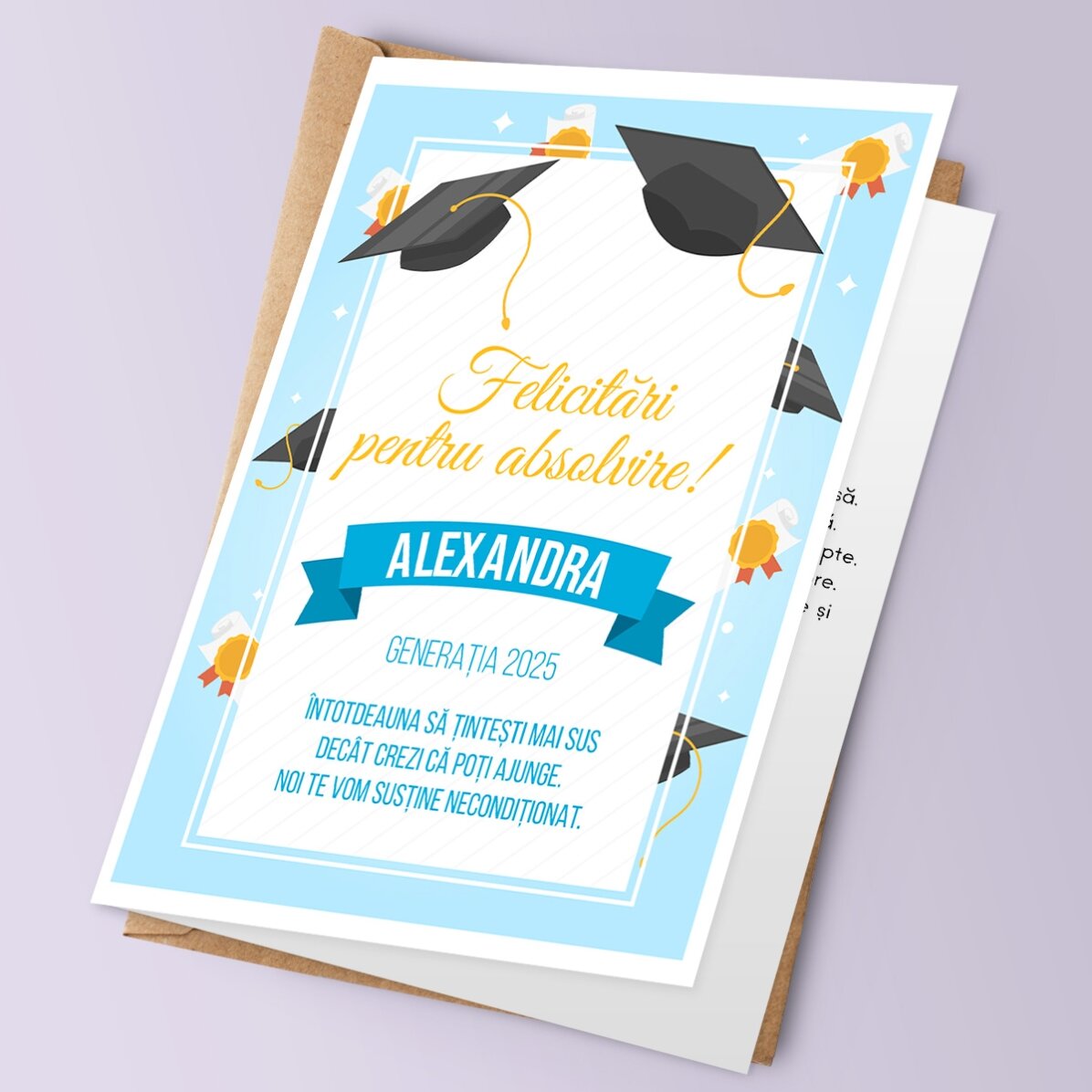 Personalizované přání s textem – Promoce