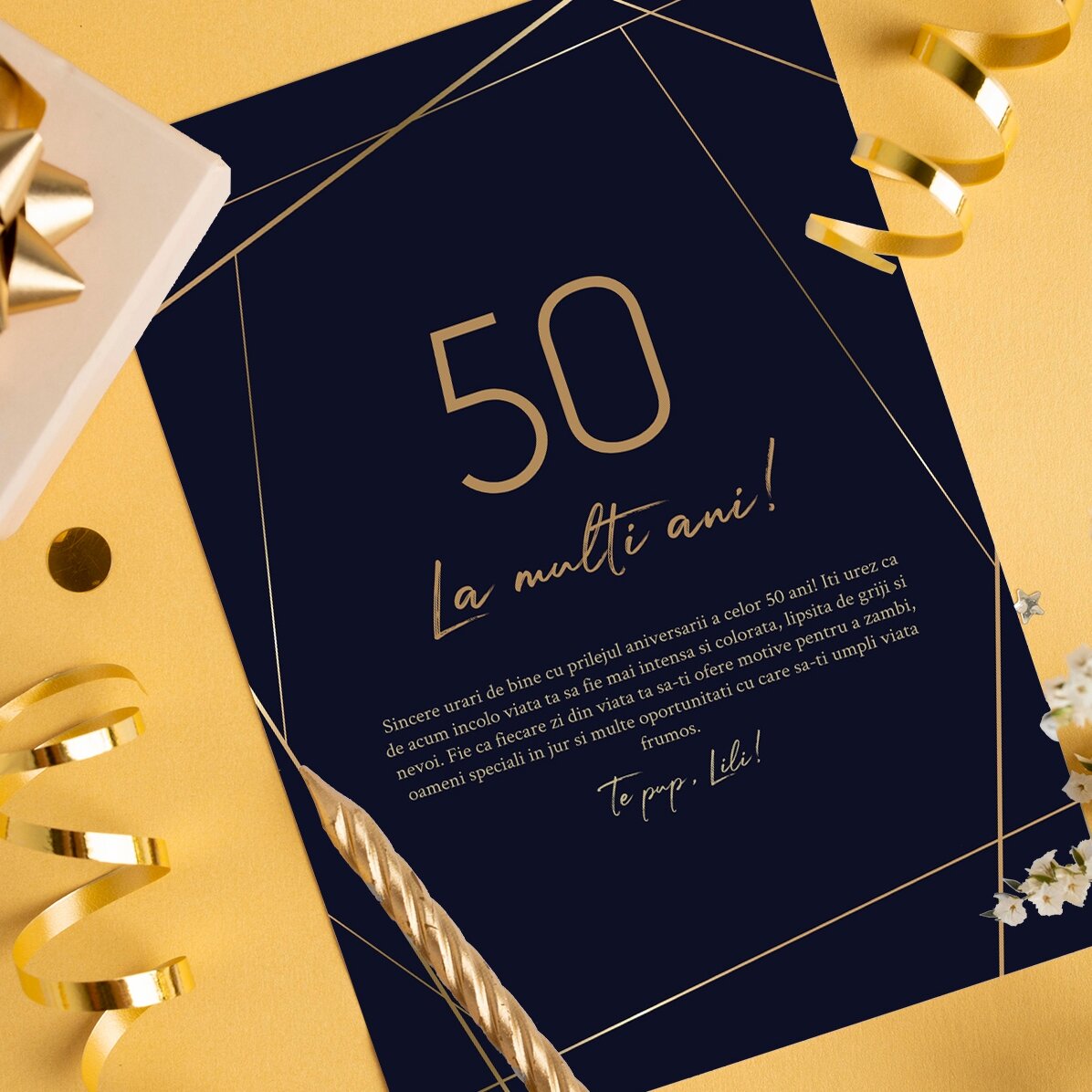 Personalizované přání s textem – Golden 50