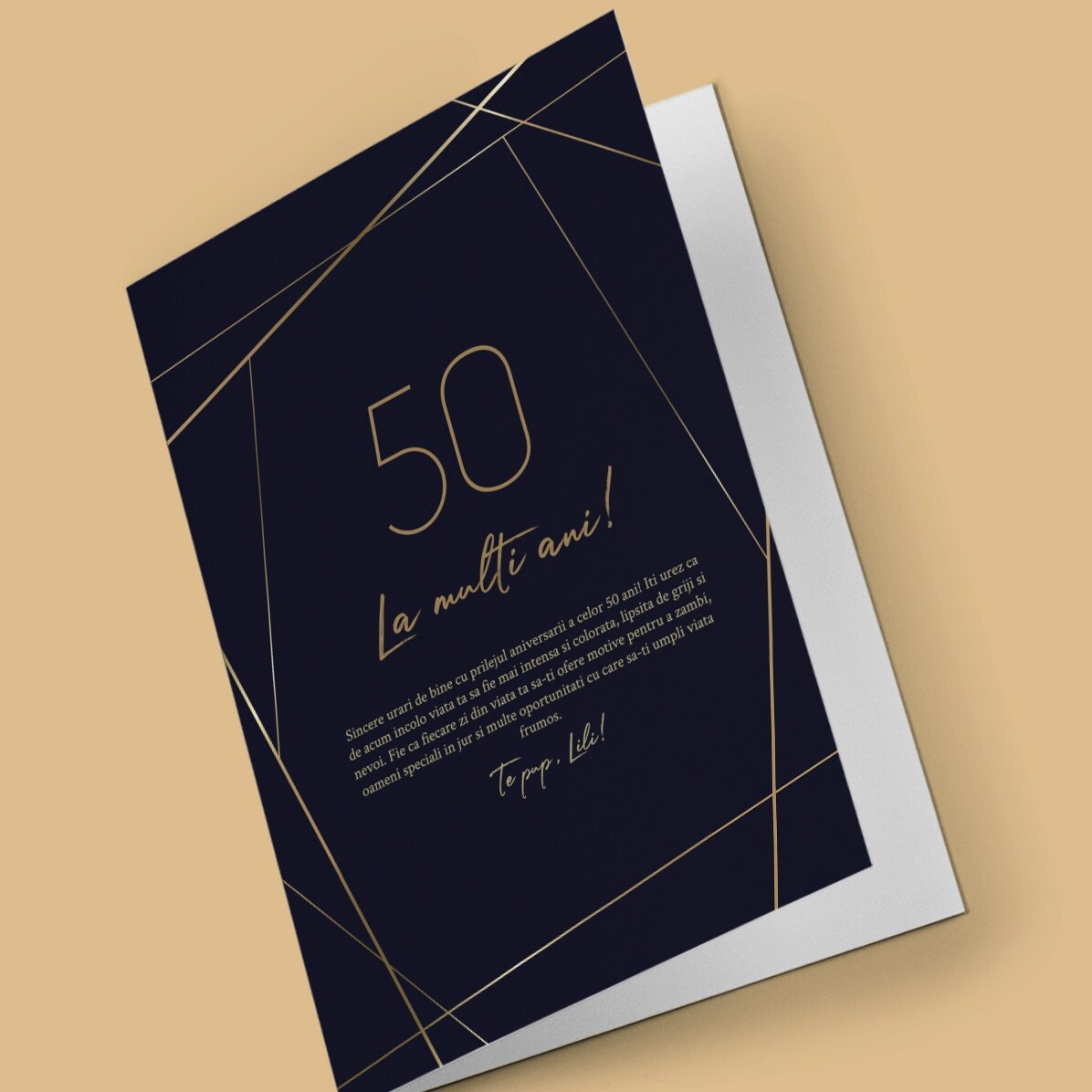 Personalizované přání s textem – Golden 50