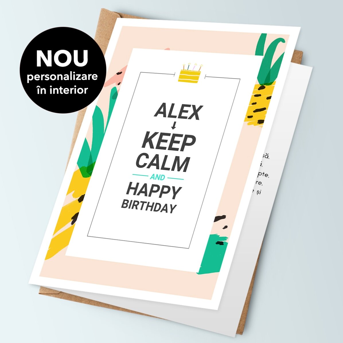 Personalizované přání s textem – KEEP CALM and happy birthday